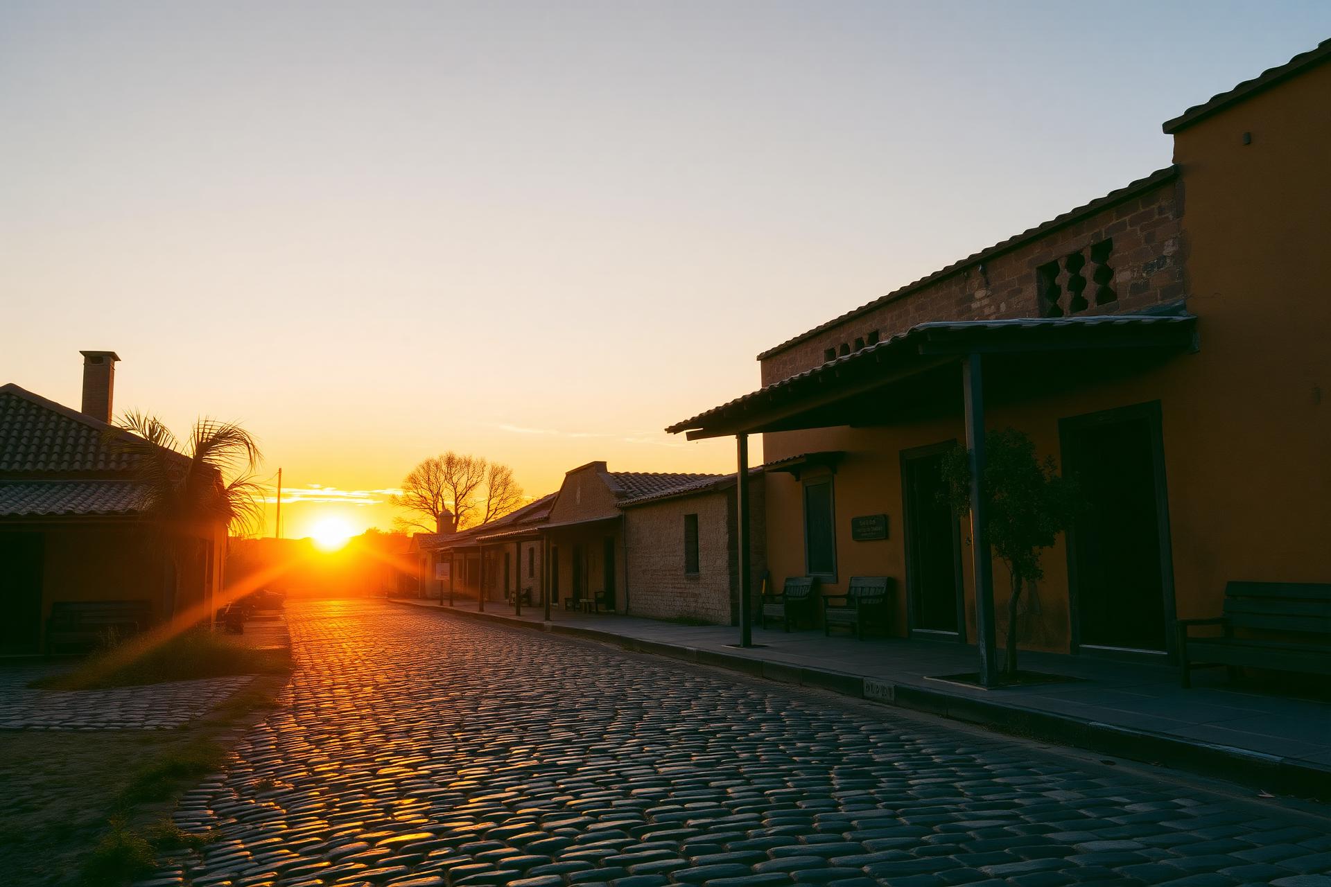 Atardecer sobre un pueblo rural de la provincia de Buenos Aires